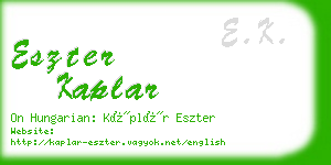 eszter kaplar business card